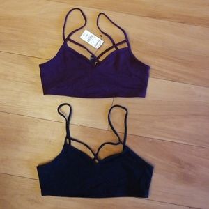 Express criss cross front bralettes size XS